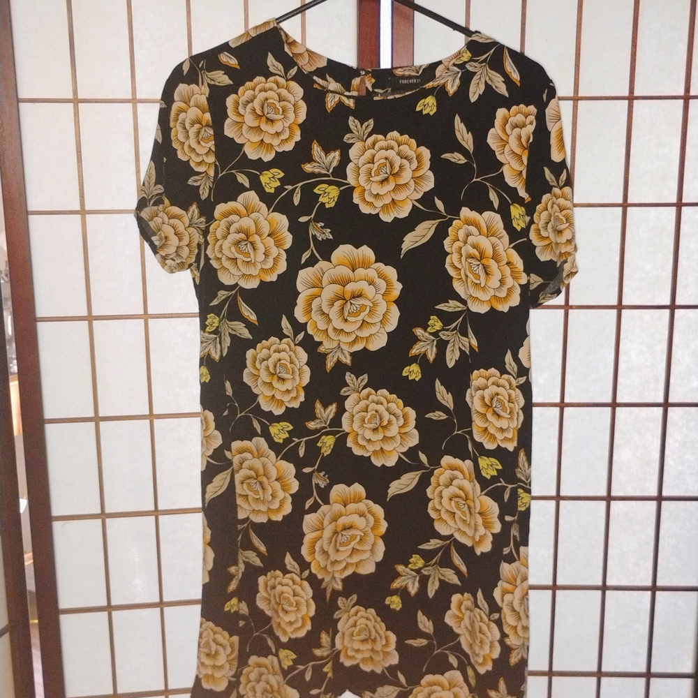 Forever 21 Black and Gold Mini Sundress